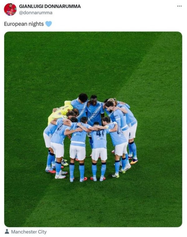 多纳鲁马晒出曼城球员聚在一谈的像片体育赛事直播