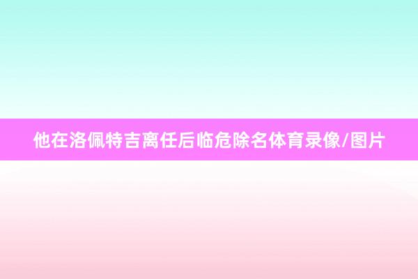 他在洛佩特吉离任后临危除名体育录像/图片