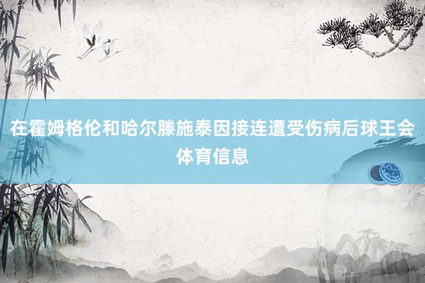 在霍姆格伦和哈尔滕施泰因接连遭受伤病后球王会体育信息