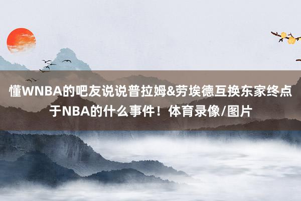 懂WNBA的吧友说说普拉姆&劳埃德互换东家终点于NBA的什么事件！体育录像/图片
