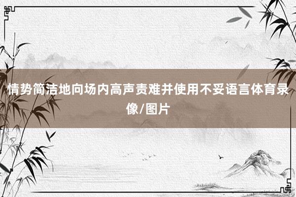 情势简洁地向场内高声责难并使用不妥语言体育录像/图片