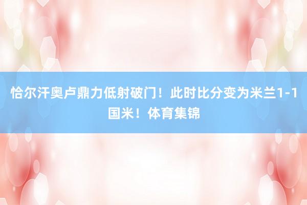 恰尔汗奥卢鼎力低射破门！此时比分变为米兰1-1国米！体育集锦