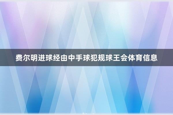 费尔明进球经由中手球犯规球王会体育信息