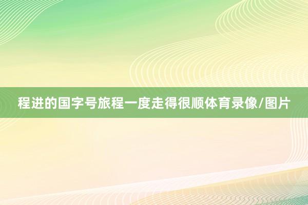 程进的国字号旅程一度走得很顺体育录像/图片