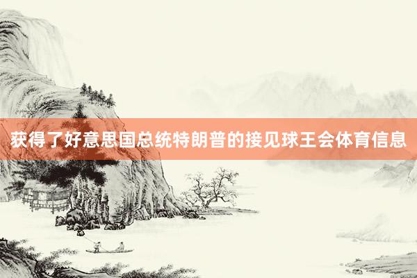 获得了好意思国总统特朗普的接见球王会体育信息