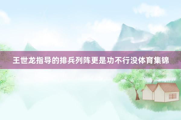 王世龙指导的排兵列阵更是功不行没体育集锦