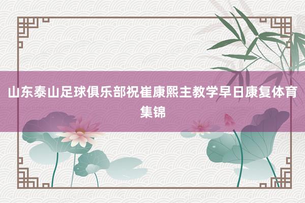 山东泰山足球俱乐部祝崔康熙主教学早日康复体育集锦