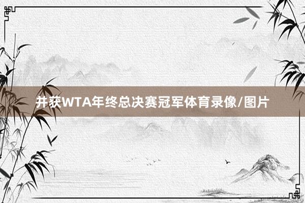 并获WTA年终总决赛冠军体育录像/图片