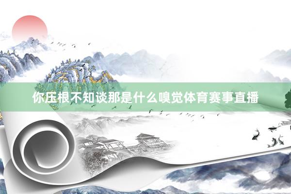 你压根不知谈那是什么嗅觉体育赛事直播