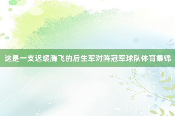 这是一支迟缓腾飞的后生军对阵冠军球队体育集锦
