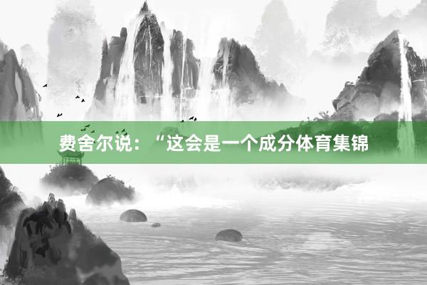 费舍尔说：“这会是一个成分体育集锦